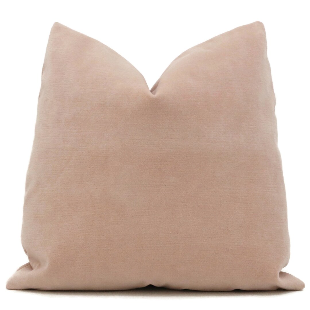 Velvet Pillow Cover Blush Pink Decorative Pillow Cover 18x18 , 20x20