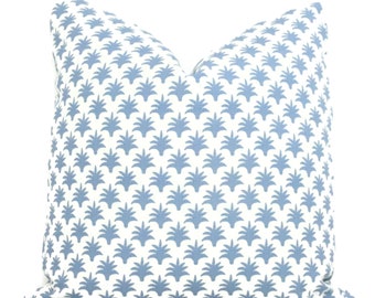 Blue and white Mini Palm Decorative Pillow Cover, Throw Pillow, Accent Pillow, Pillow Sham  blue white pillow