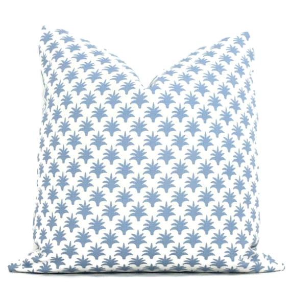 Blue and best sale white throw pillow