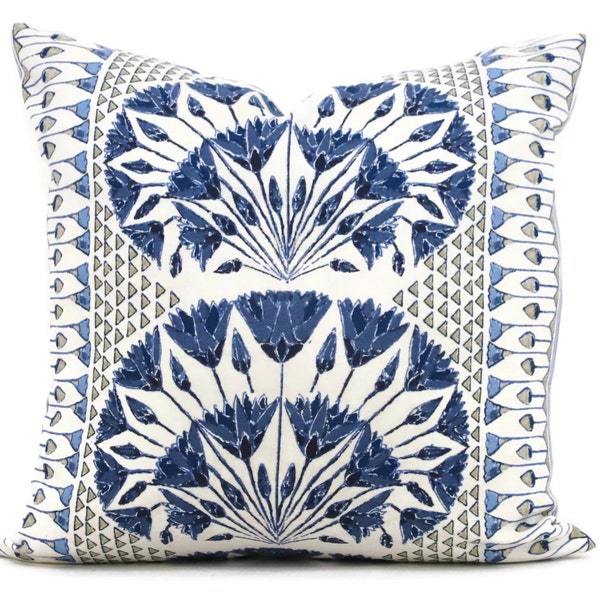 Anna French Cairo Blue Decorative Pillow Cover  18x18, 20x20, 22x22, Eurosham or lumbar Thibaut cushion cover, toss pillow accent pillow