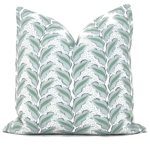 Outdoor Serena Dugan Aloe Cassis Decorative Pillow Cover 18x18, 20x20, 22x22, 24x24, Eurosham Lumbar Pillow, Tropical leaves sage pillow