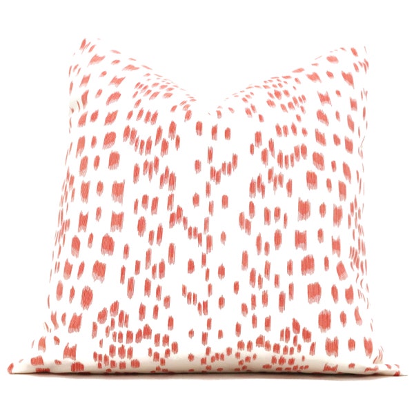 Brunschwig Fils Les Touches Berry and White Decorative Pillow Cover 18x18, 20x20, 22x22, Eurosham or lumbar