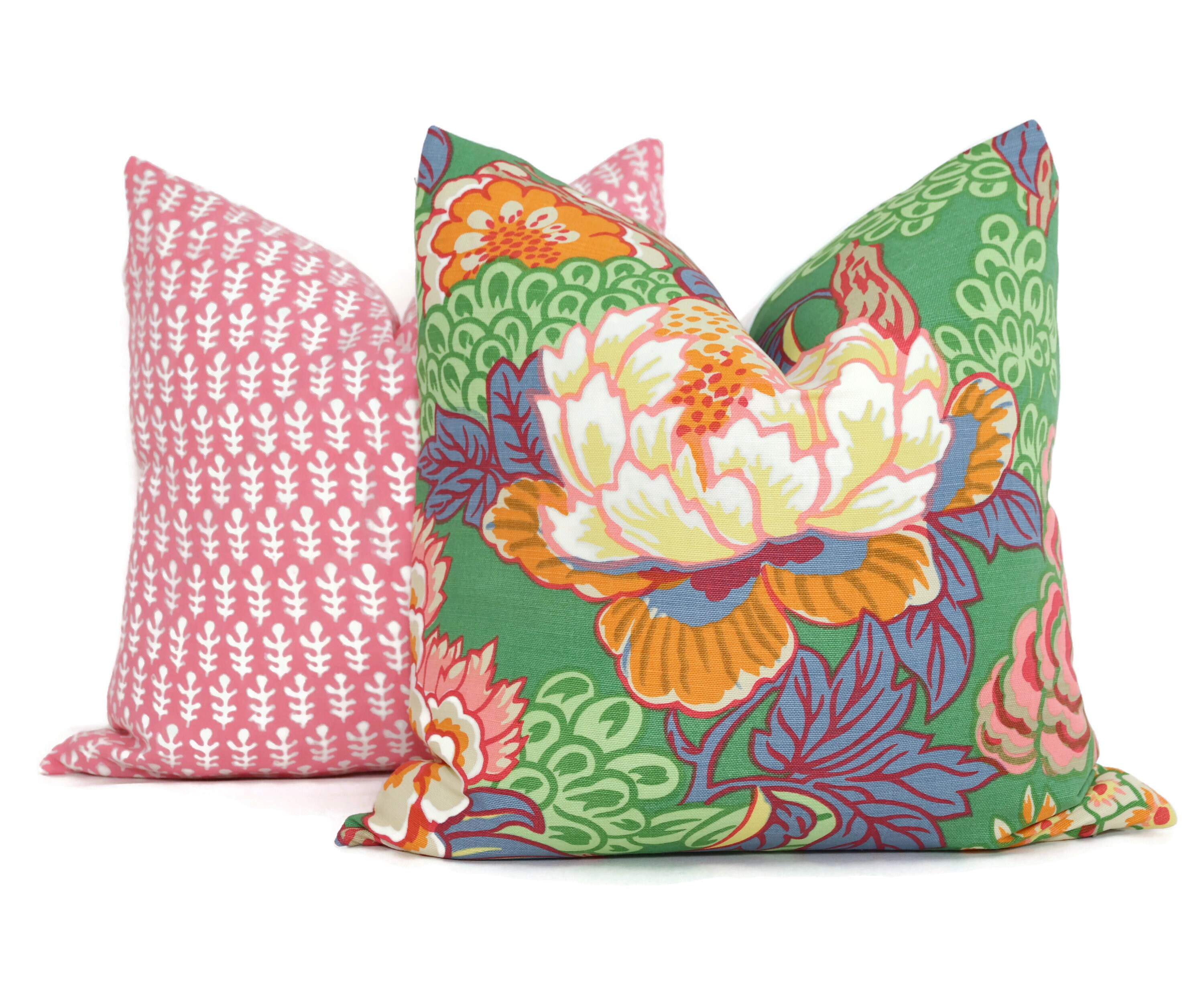 Thibaut Honshu Green Chinoiserie Floral Decorative Pillow Etsy