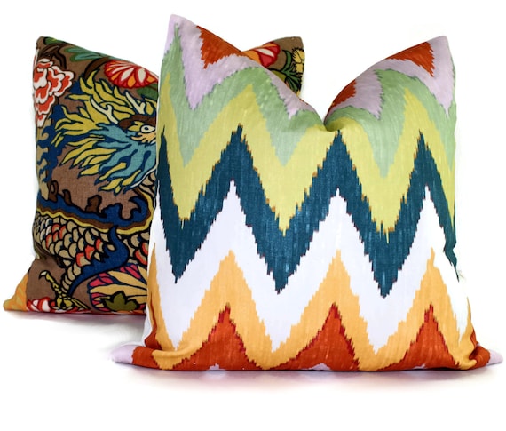 Martyn Bullard Schumacher Adras Ikat Adras ikat pillow cover in Caravan 20 x