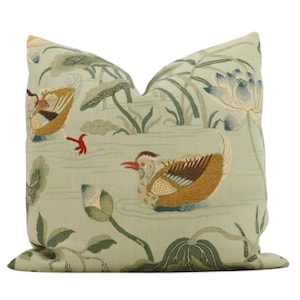 Aqua Lotus Garden Decorative Pillow Cover 18x18, 20x20, 22x22, 24x24, Eurosham or Lumbar Pillow, Lily pad pillow, throw pillow