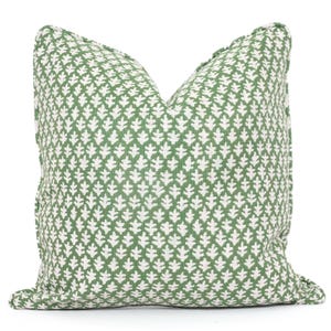 Decorative Pillow Cover Sister Parish Burma Meadow Green Pillow cover,  Toss Pillow, Accent Pillow, Outdoor Performance fabric Throw Pillow