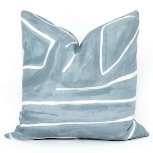 Lee Jofa Kelly Wearstler Deep Sky Graffito Decorative Pillow Cover, Toss, Throw, Accent, 18, 20, 22, 24, Euro, Lumbar or Bolster, Light blue