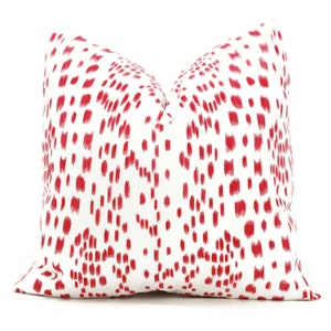 Brunschwig Fils Les Touches Pink and White Decorative Pillow Cover 18x18, 20x20, 22x22, Eurosham or lumbar