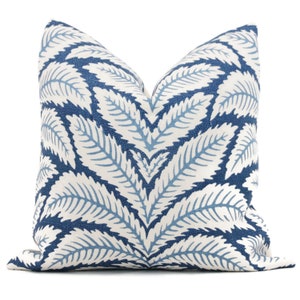 Indigo Blue Talavera Linen Pillow Cover by Brunschwig  & Fils  Decorative Pillow Cover 18x18, 20x20, 22x22 euro Lumbar pillow, Accent Pillow
