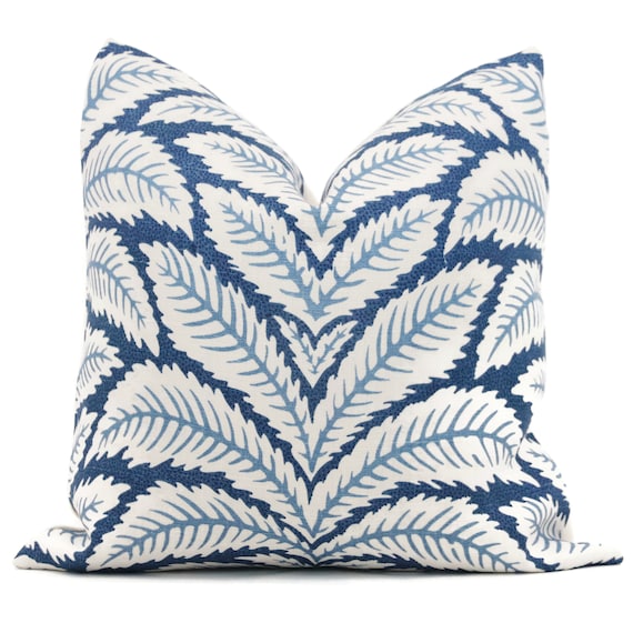 French Blue Linden Throw Pillow-12 x 24