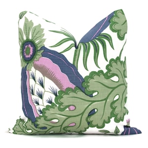 Christopher Farr Carnival Green and Purple Decorative Pillow Covers 18x18, 20x20 or 22x22, 24x24, 26x26 or lumbar pillow Carnival Blueberry