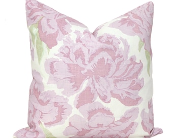 Christopher Farr Lilac Peonies Pillow Cover: Lavender Floral Accent
