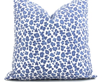 Periwinkle Blue Leopard  Decorative Pillow Cover, Throw Pillow, Accent Pillow, Pillow Sham  Lacefield Textiles