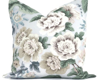 Scalamandre Rain Highgrove floral Decorative Pillow Covers 18x18, 20x20 or 22x22, 24x24, 26x26, lumbar pillow Accent Pillow Throw