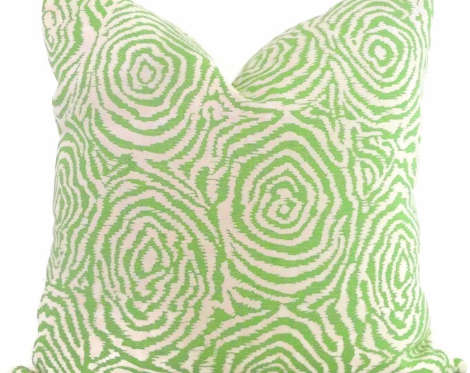 Meloire Reverse Alan Campbell Quadrille Jungle Green Pillow Etsy