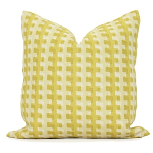 Christopher Farr Lemon Yellow Cremaillere Decorative Pillow Covers 18x18, 20x20 or 22x22, 24x24, 26x26 or lumbar pillow Raoul Dufy plaid