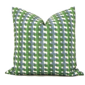 Outdoor Christopher Farr Green Blue Cremaillere Decorative Pillow Covers 18x18, 20x20 or 22x22, 24x24, 26x26 or lumbar pillow Raoul Dufy