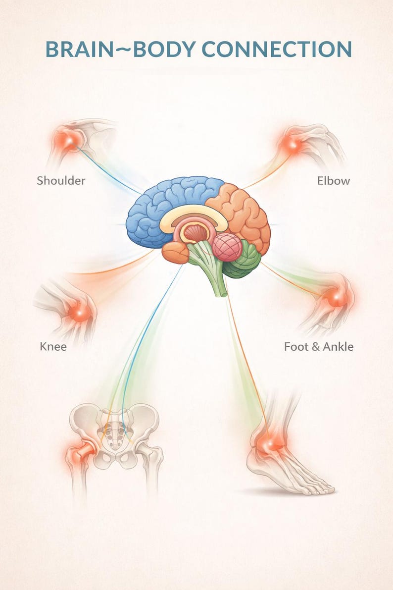 Brain–body Connection Chart | Joint Pain & Brain Regions Guide ...