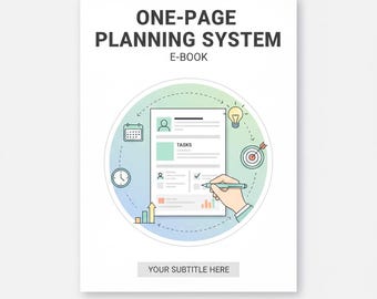 One Page Planning System | Simplify Goals, Tasks & Productivity | Digital PDF eBook