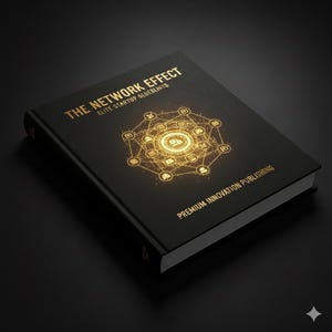 May include: A black hardcover book titled "THE NETWORK EFFECT" with gold lettering and a glowing network design. The book also features the text "ELITE STARTUP BLUEPRINTS" and "PREMIUM INNOVATION PUBLISHING".