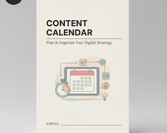 Content Calendar Planner eBook | Social Media Planning Guide | Digital Marketing Organizer