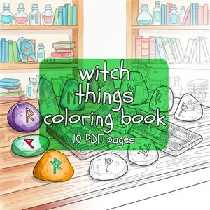 Witch Things Coloring Book | Spells, Potions, Charms (PDF)