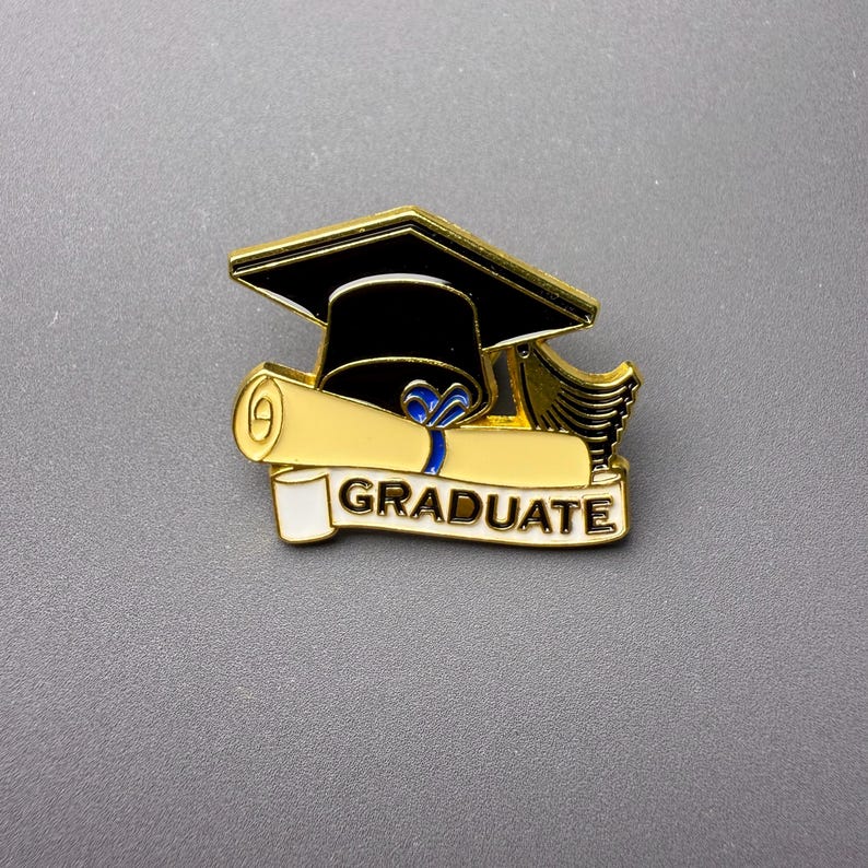 Graduate Cap & Diploma Enamel Pin – Cute Graduation Accessories for ...