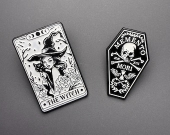 The Witch - Memento Mori Enamel Pin Set – Gothic Style & Dark Aesthetic Pins