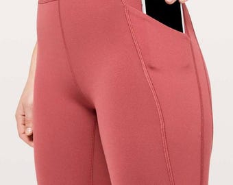 6645 LULULEMON Time To Sweat Crop *59 cm Tegelrosa Storlek 6