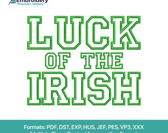 Luck of the Irish Appliqué | St. Patrick's Day Embroidery Design (Digital File)