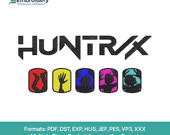 Huntrix Kpop Demon Hunter Embroidery Design | Anime Gaming Logo (Digital File)