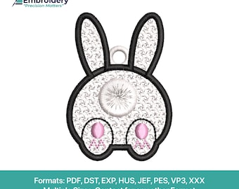 Easter Bunny Lace Earrings | Free Standing Embroidery Design (Digital Download)