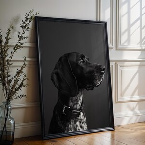 Dog Photography German Shorthaired Pointer | Intense Black White Pet Art Print