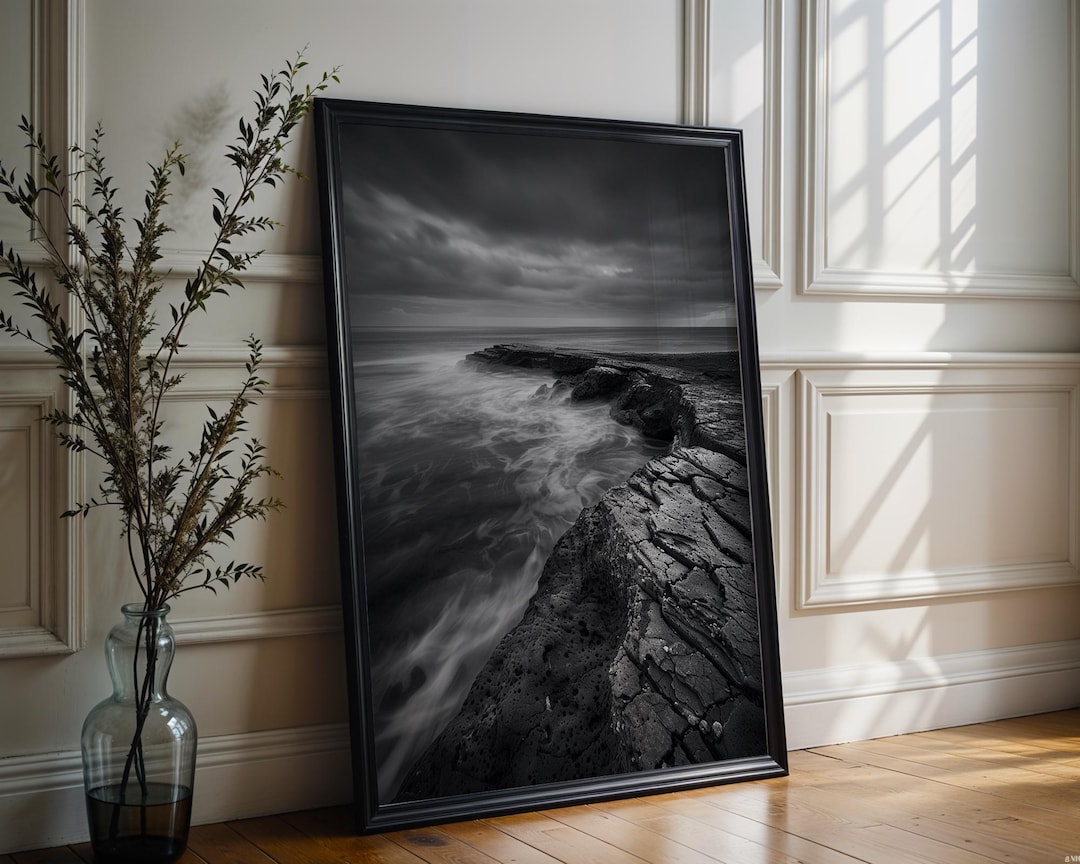 World Landmark | Iceland Basalt Coast Print | Monochrome Nordic