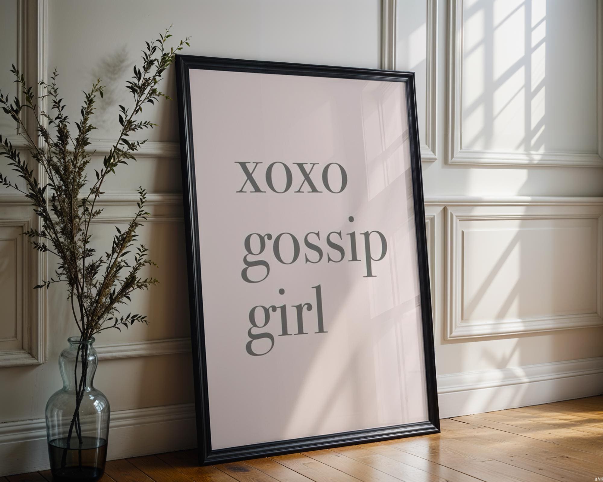 Designer Wall Art | XOXO Gossip Girl Quote Print | Minimalist