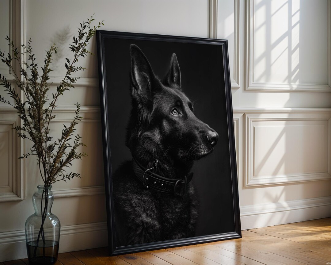Dog Photography Black German Shepherd Portrait | Moody Fine Art