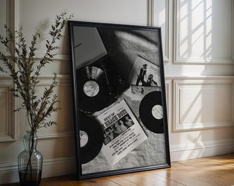 Designer Wall Art | Vinyl Record Player Photography | Black & White Music Poster