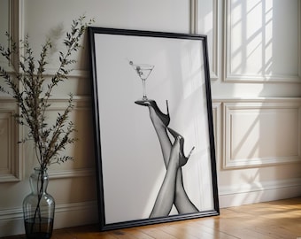 Black And White Heels Wall Art Print | Fashion Art