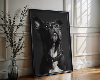 Dog Photography Pit Bull Puppy Photo Print | Whimsical Pet Poster, Modern Farmhouse Art