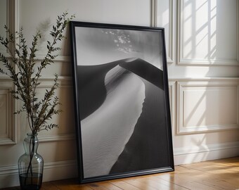 Botanische foto | Abstracte print woestijnduinen | Minimalistische kunst landschapsposter