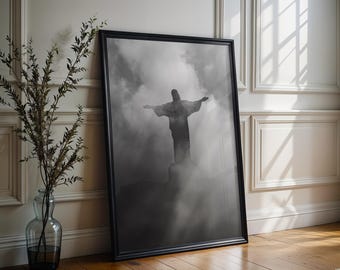 World Landmark | Christ the Redeemer Print | Black and White Rio de Janeiro Photography