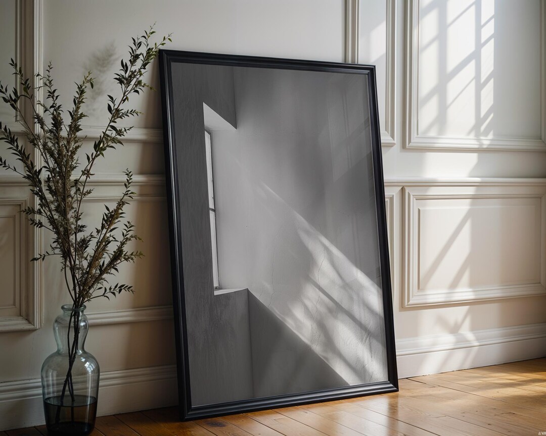 Minimal Wall Art Minimalist Light & Shadow Print | Modern Geometric ...