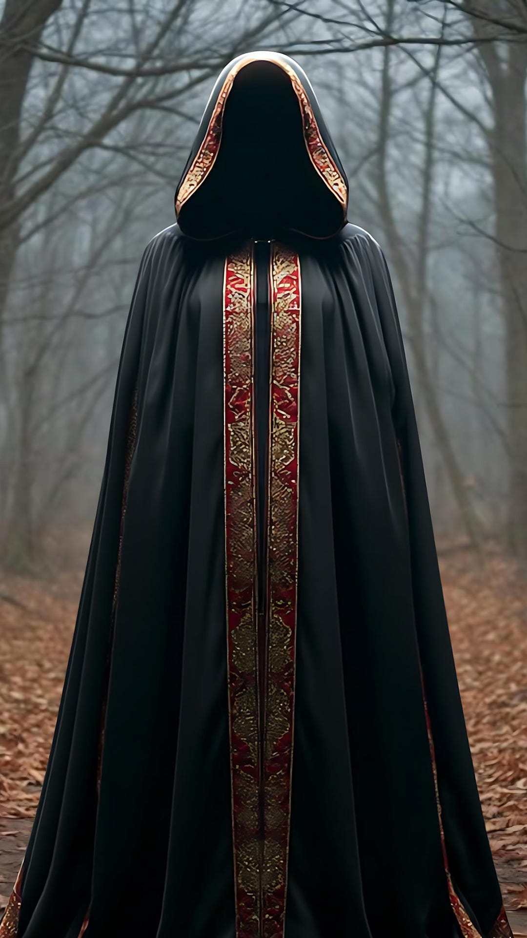 Vampire Robe Male Medieval Hooded Robe – Vampire Gothic Cape Costume for Halloween ...