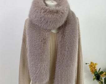 Luxury Faux Fur Scarf | Plush Winter Neck Wrap | Cozy Soft Fur Shawl for Women