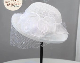 Flower Fascinator Hat for Women, Elegant Wedding & Party Headpiece, Lightweight Formal Occasion Sun Hat