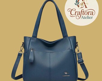 Soft Genuine Leather Crossbody Bag for Women – Large Capacity Shoulder Handbag | Minimal Everyday Purse