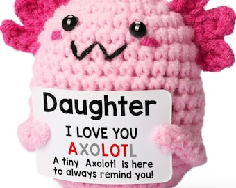 Crochet Axolotl Doll – Handmade Cotton Plush, Positive Energy Gift