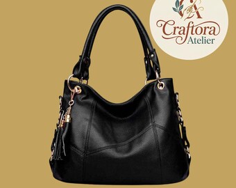 Real Leather Crossbody Tote Bag for Women – Tassel Shoulder Handbag | Everyday Messenger Purse