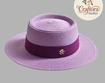 Paper Straw Sun Hat – Wide Brim Floppy Beach Hat with Bow (Foldable Travel)