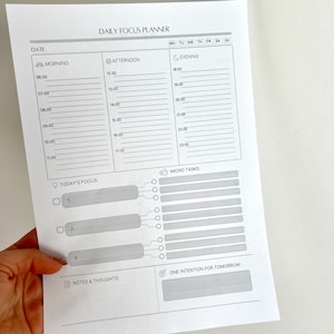 Daily Focus Planner Printable for ADHD, Task Breakdown & Time Blocking, A4 + US Letter image 5